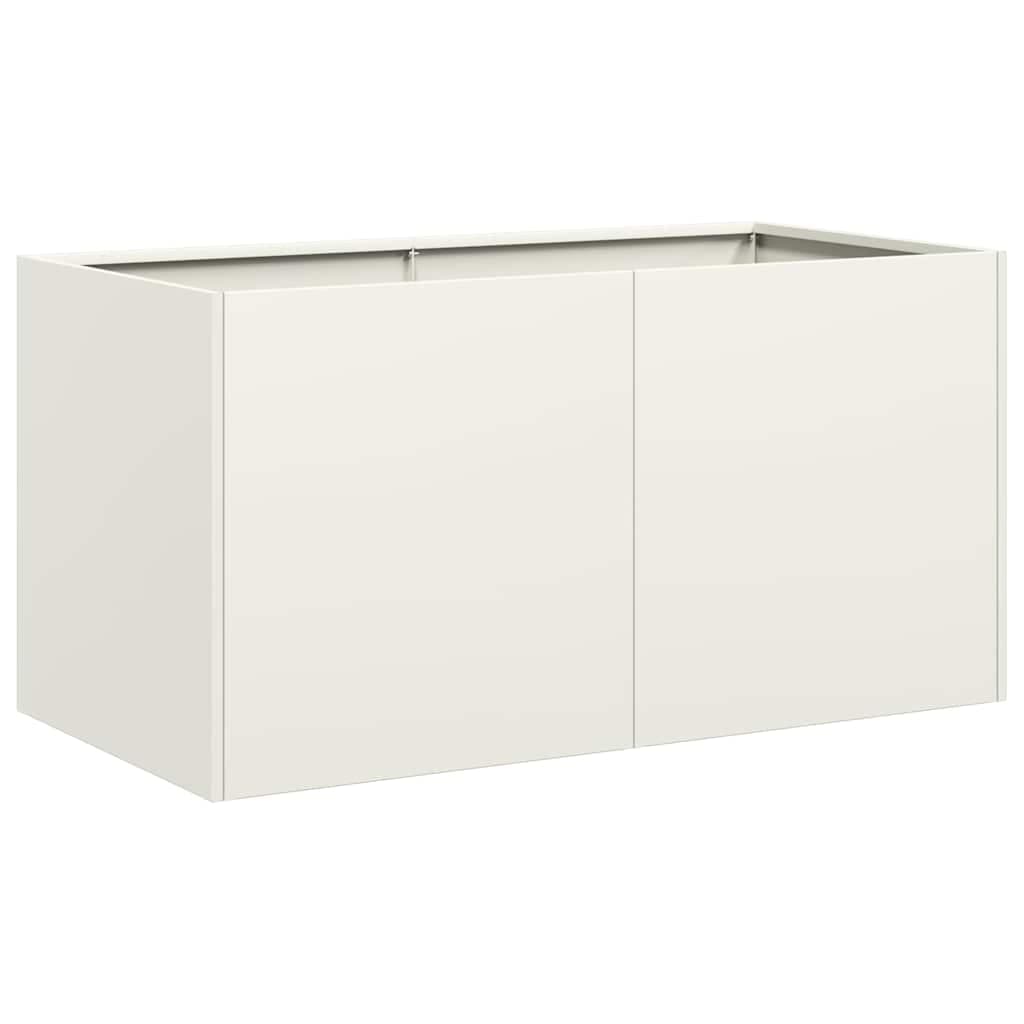 vidaXL Vaso floreira 80x40x40 cm aço laminado a frio branco