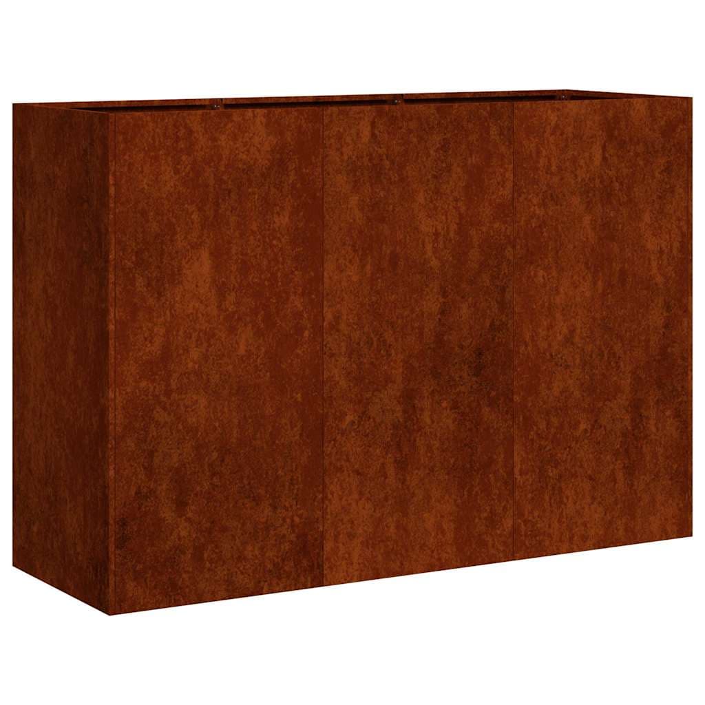 vidaXL Floreira enferrujada 120x40x80 cm aço resistente