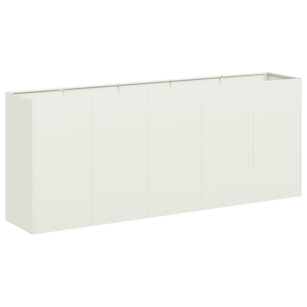 vidaXL Vaso floreira 200x40x80 cm aço laminado a frio branco