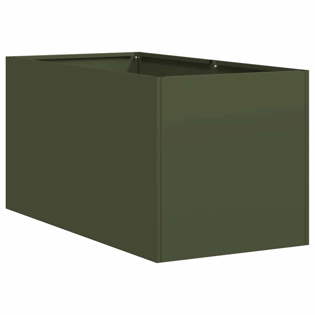 vidaXL Vaso/floreira 40x80x40 cm aço laminado a frio verde