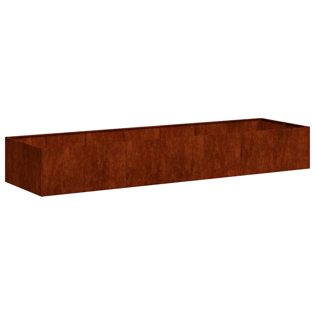 vidaXL Vaso/floreira 80x80x30 cm aço resistente às intempéries