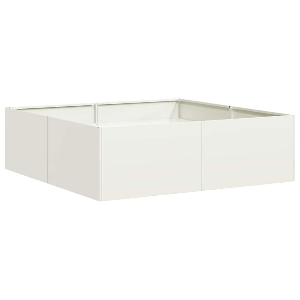 vidaXL Vaso/floreira 100x100x30 cm aço branco