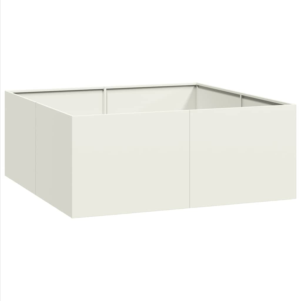 vidaXL Vaso floreira 100x100x40 cm aço branco