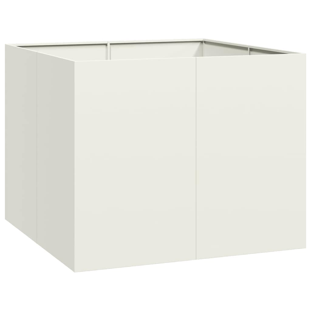 vidaXL Vaso floreira 100x100x80 cm aço branco