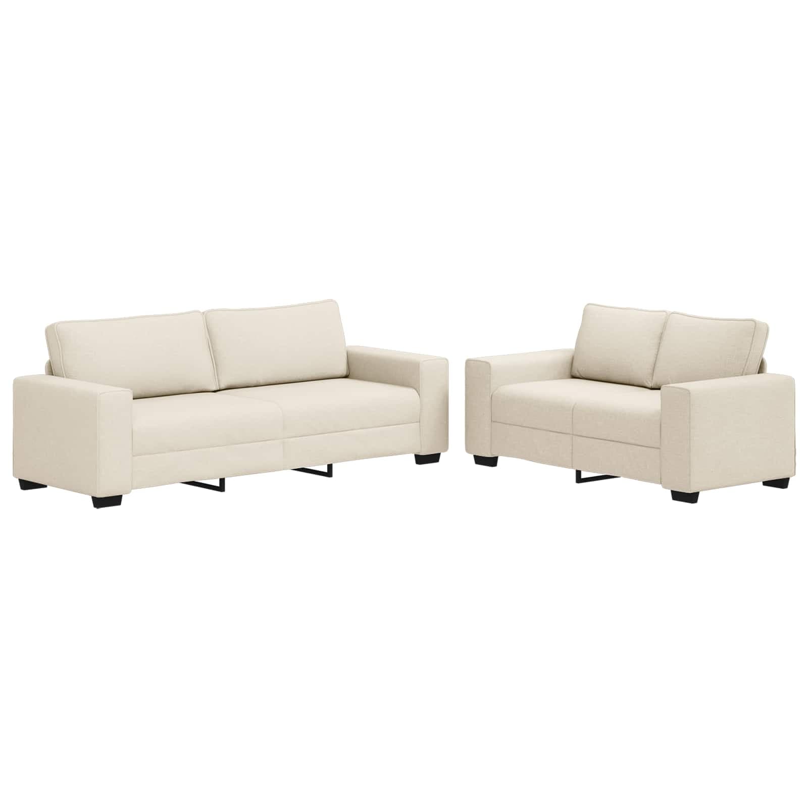 vidaXL Sofá 2 pcs Bege 221 x 80 x 82 cm Tecido de mistura de linho