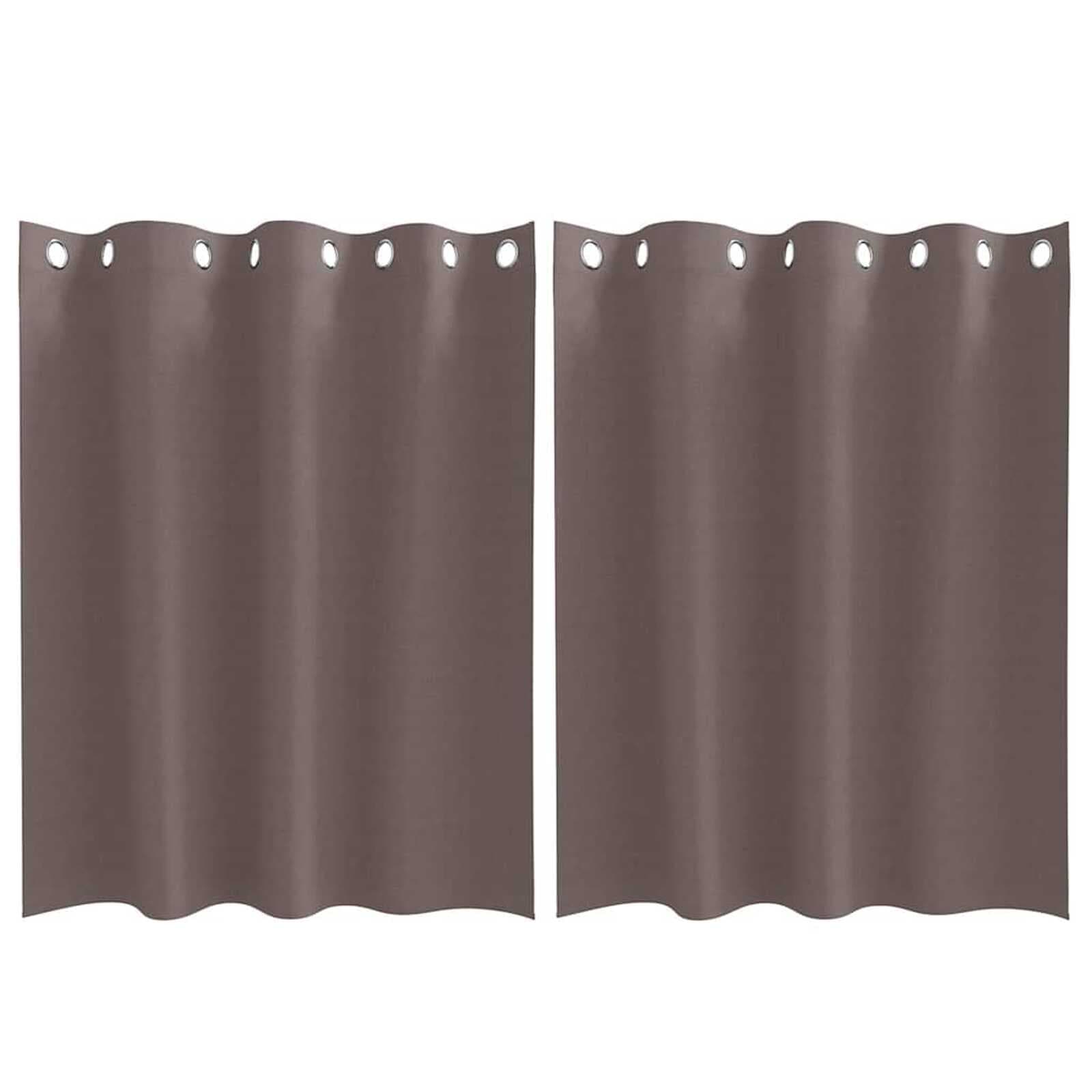 vidaXL Cortinas Blackout com Argolas 2 pcs Marrom Escuro 140 x 140 cm