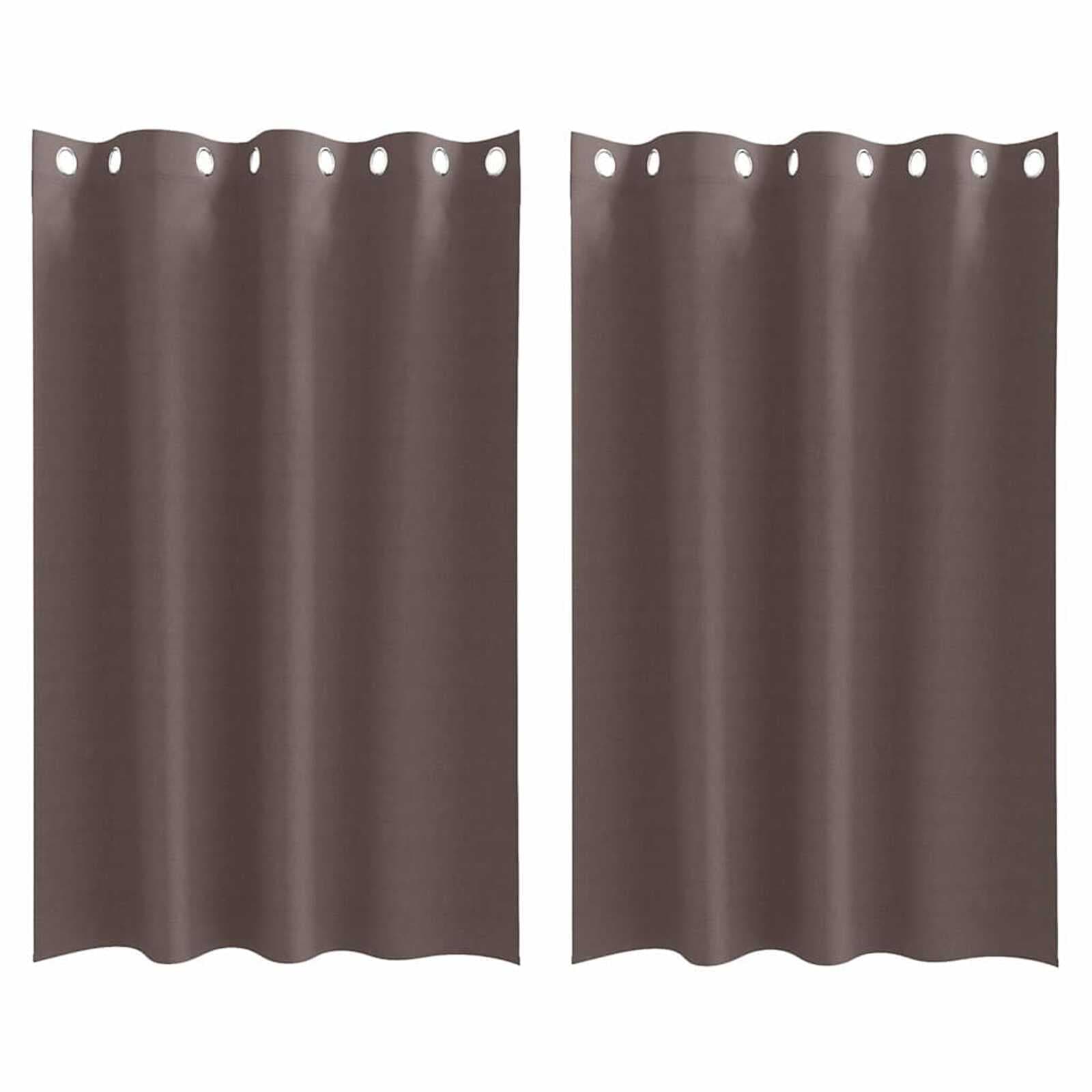 vidaXL Cortinas Blackout com Argolas 2 pcs Marrom Escuro 175 x 140 cm