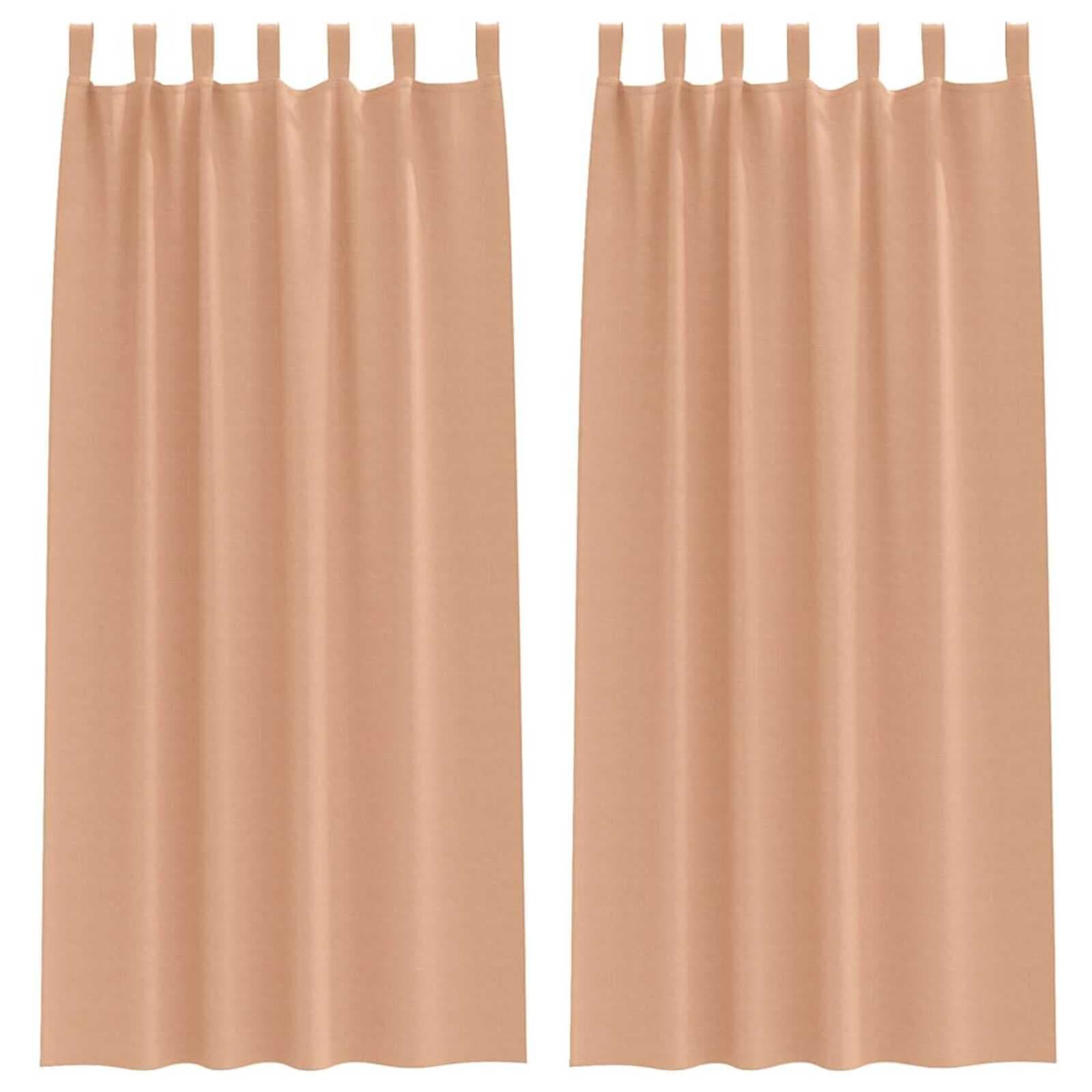 vidaXL Cortinas Blackout com Argolas 2 pcs Marrom Claro 260 x 140 cm