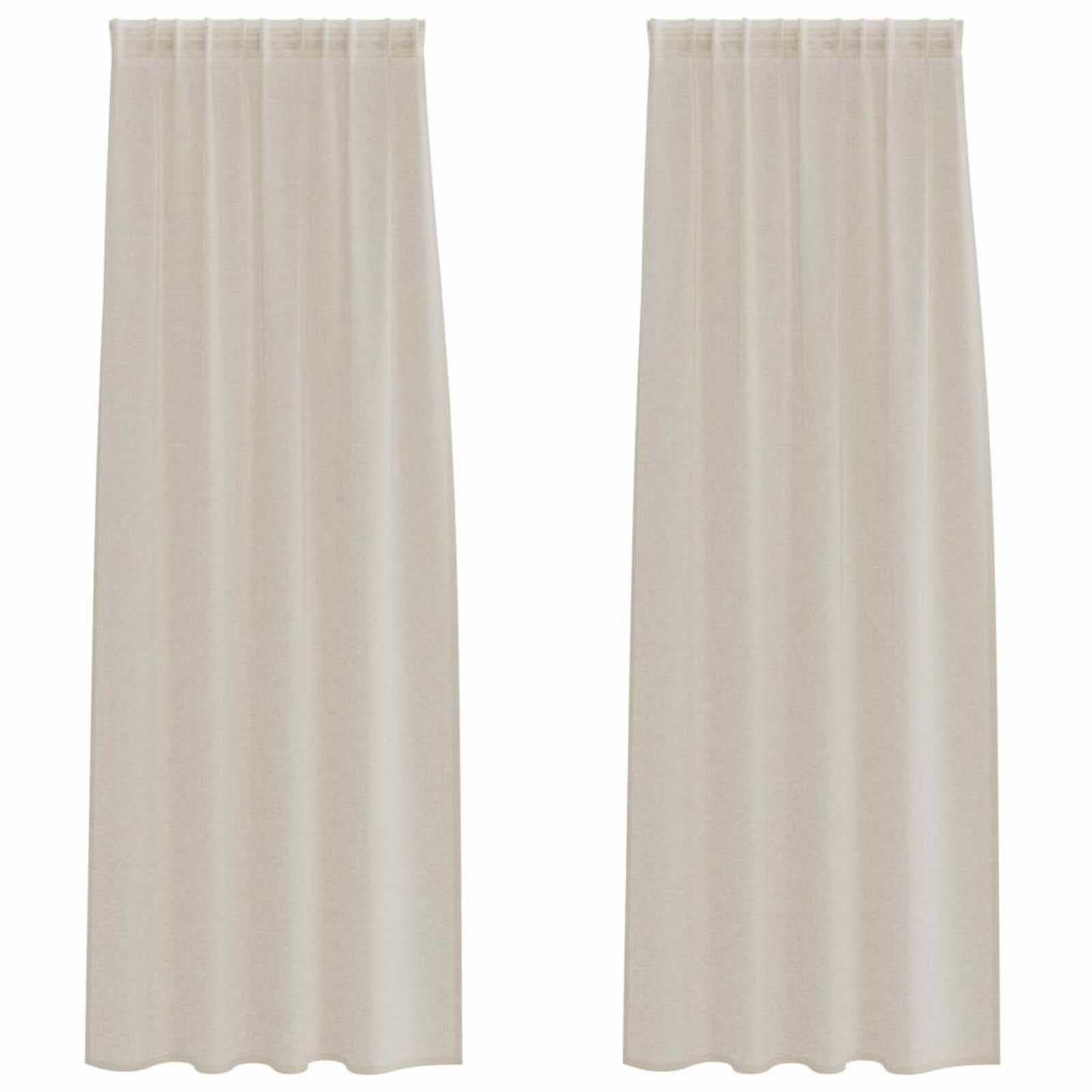 vidaXL Cortina de Voile 2 pcs Areia 260 x 140 cm Poliéster