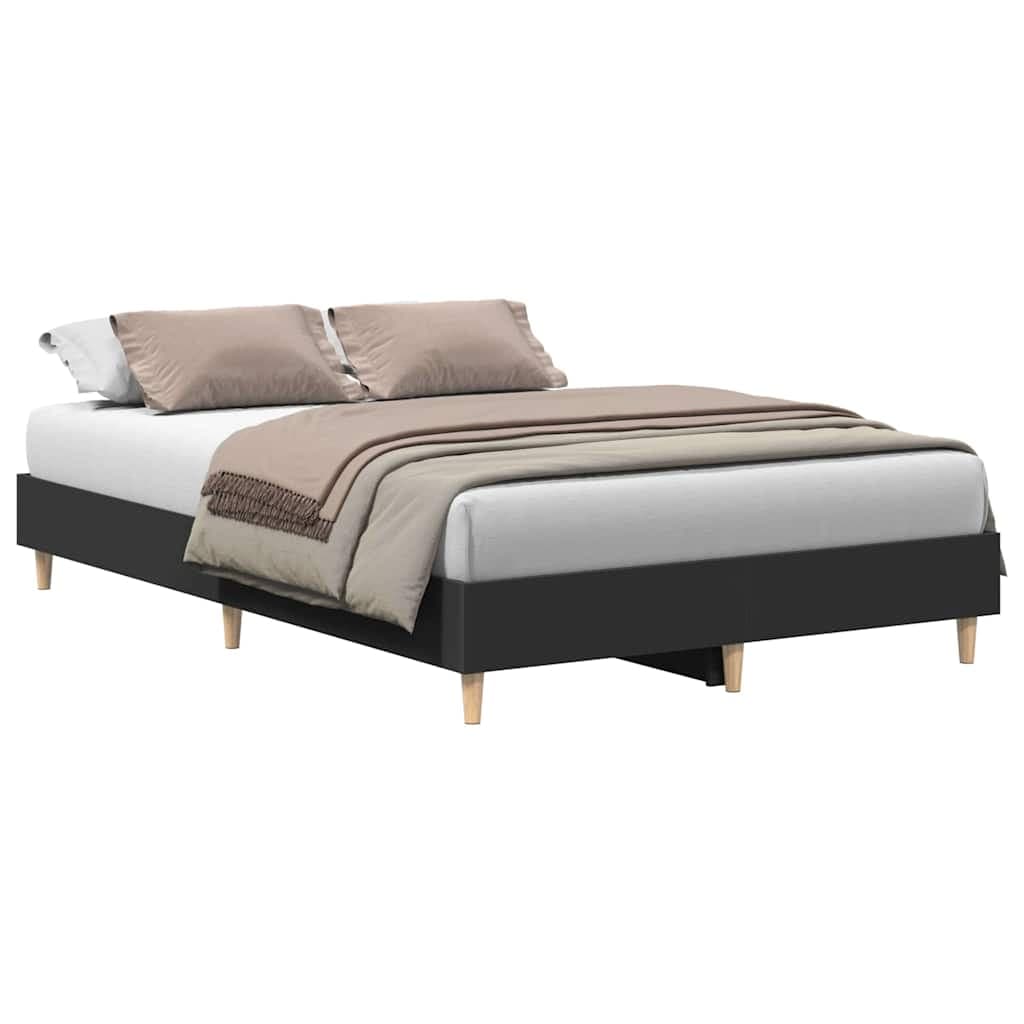 vidaXL Estrutura de Cama sem Colchão 140x190 cm Preto - 4126721173