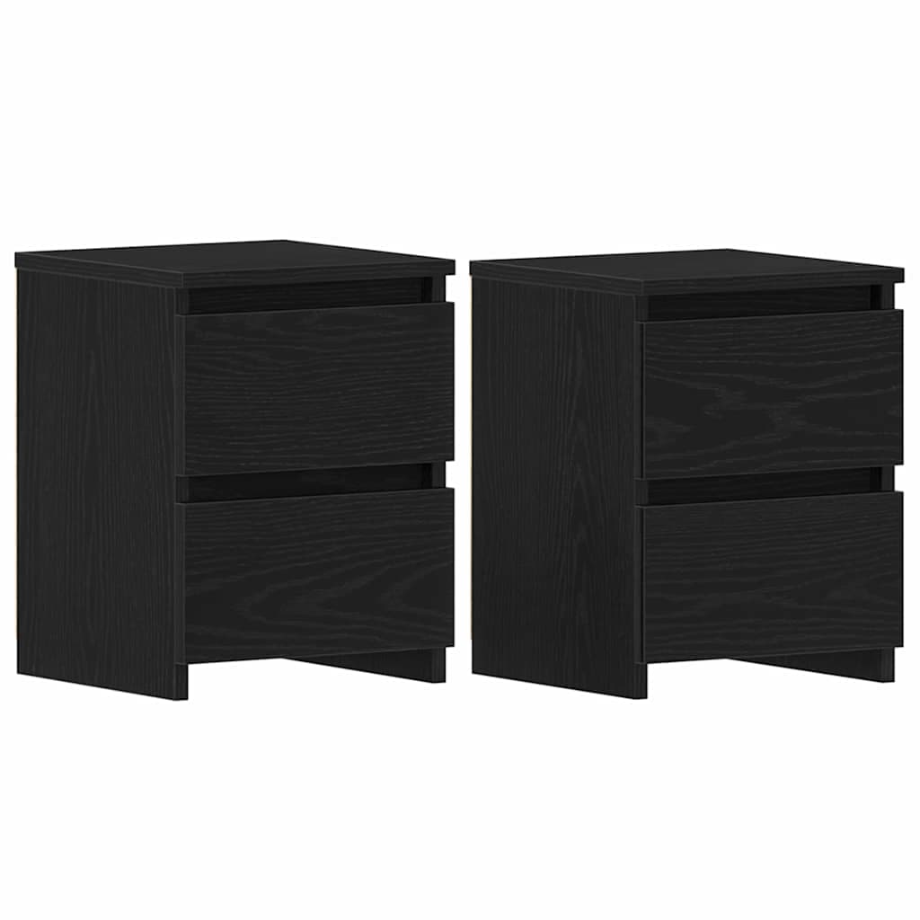 vidaXL Armário de Cabeceira 2 pcs Carvalho Preto 30 x 30 x 40 cm