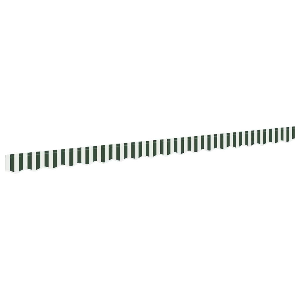 vidaXL Substituição de Valance de Toldo Verde e Branco 4 m Poliéster