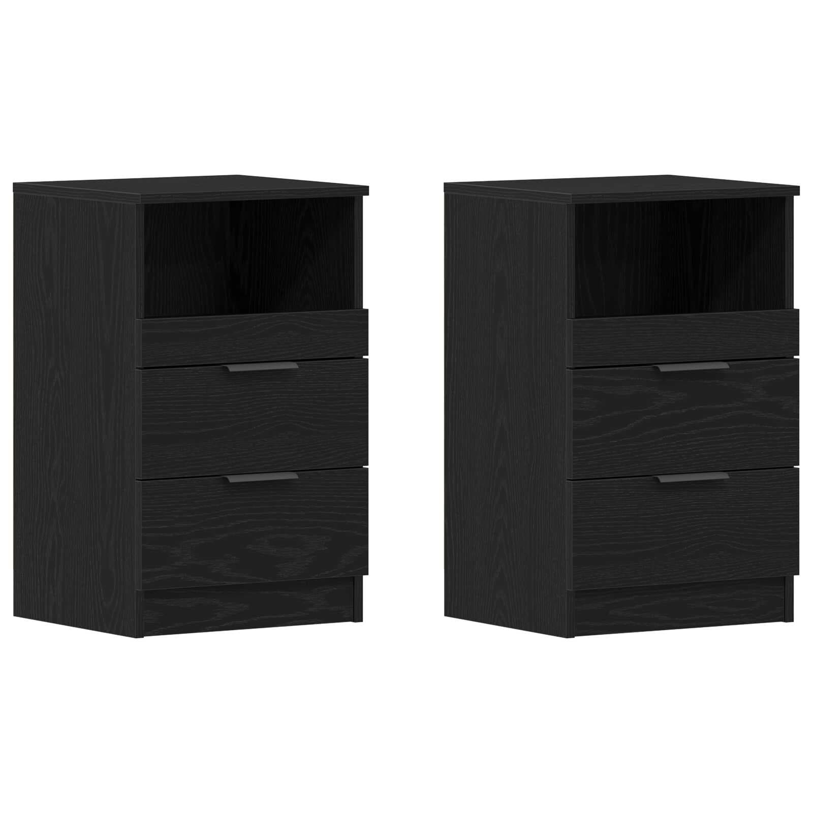 Cabeceira vidaXL Carvalho Preto Madeira Engenheirada 40,2 X 36 X 65 cm - 466396577