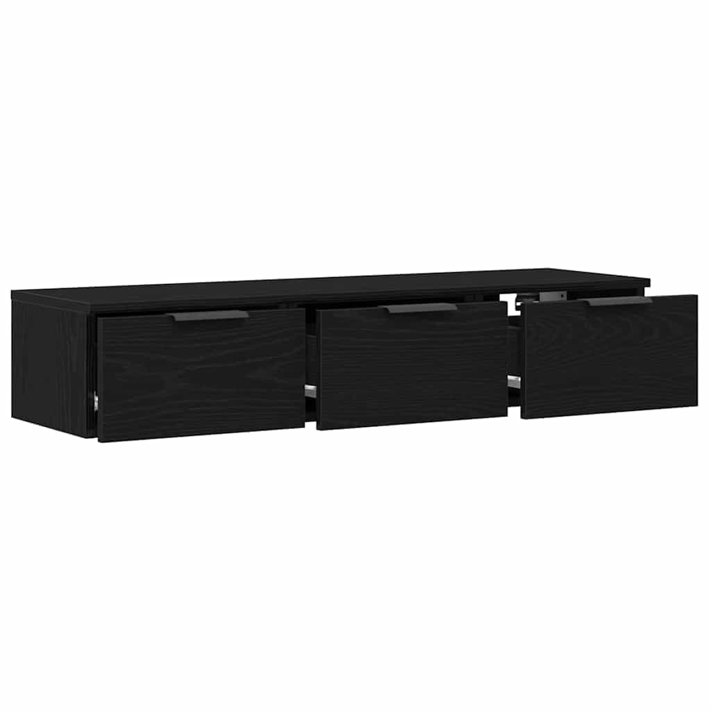 vidaXL Armário de Parede com gaveta Carvalho Preto 102 x 30 x 20 cm