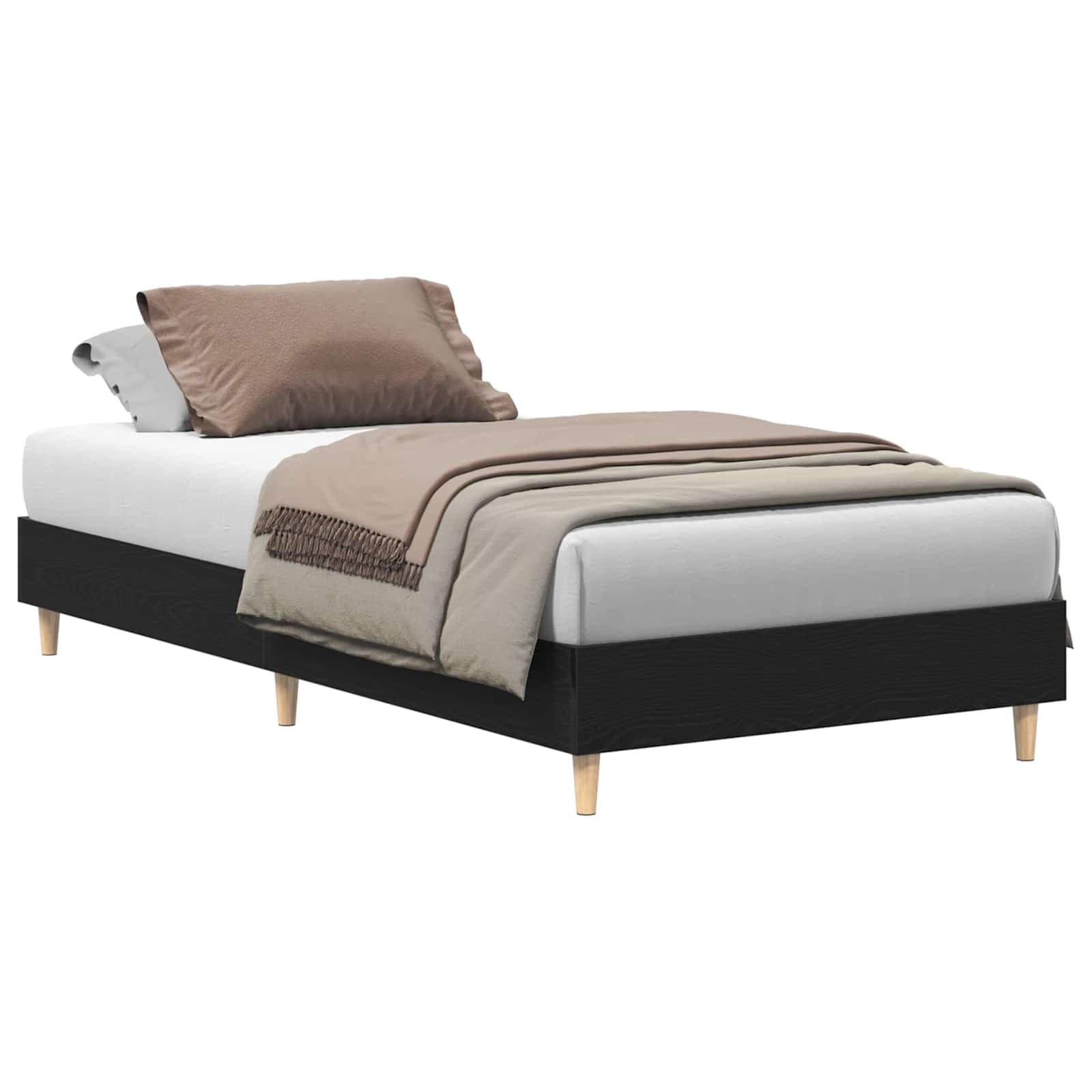 vidaXL Estrutura da Cama Carvalho Preto 193 x 78 x 25 cm