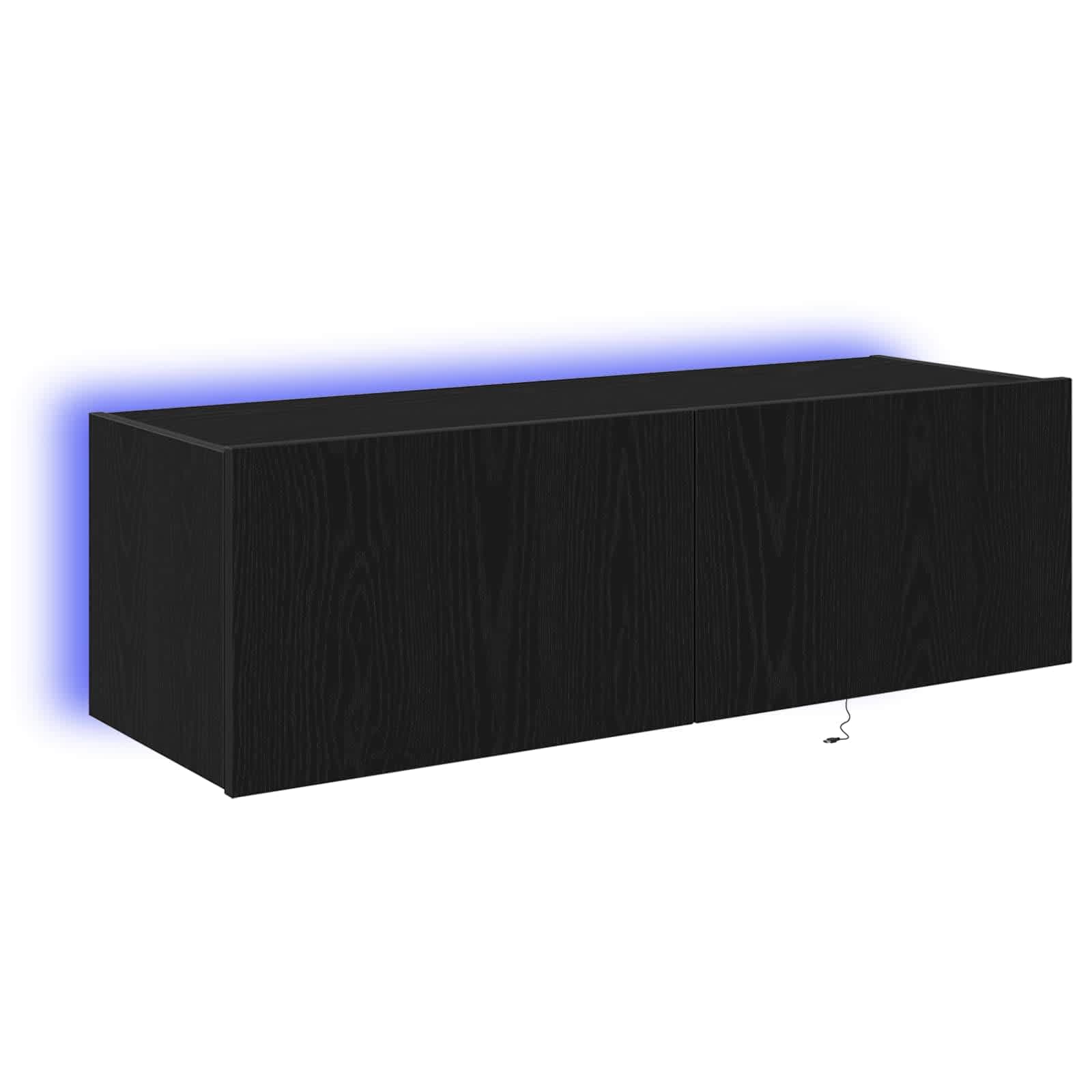 vidaXL Armário de TV de Parede 2 pcs Carvalho Preto 100 x 35 x 31 cm