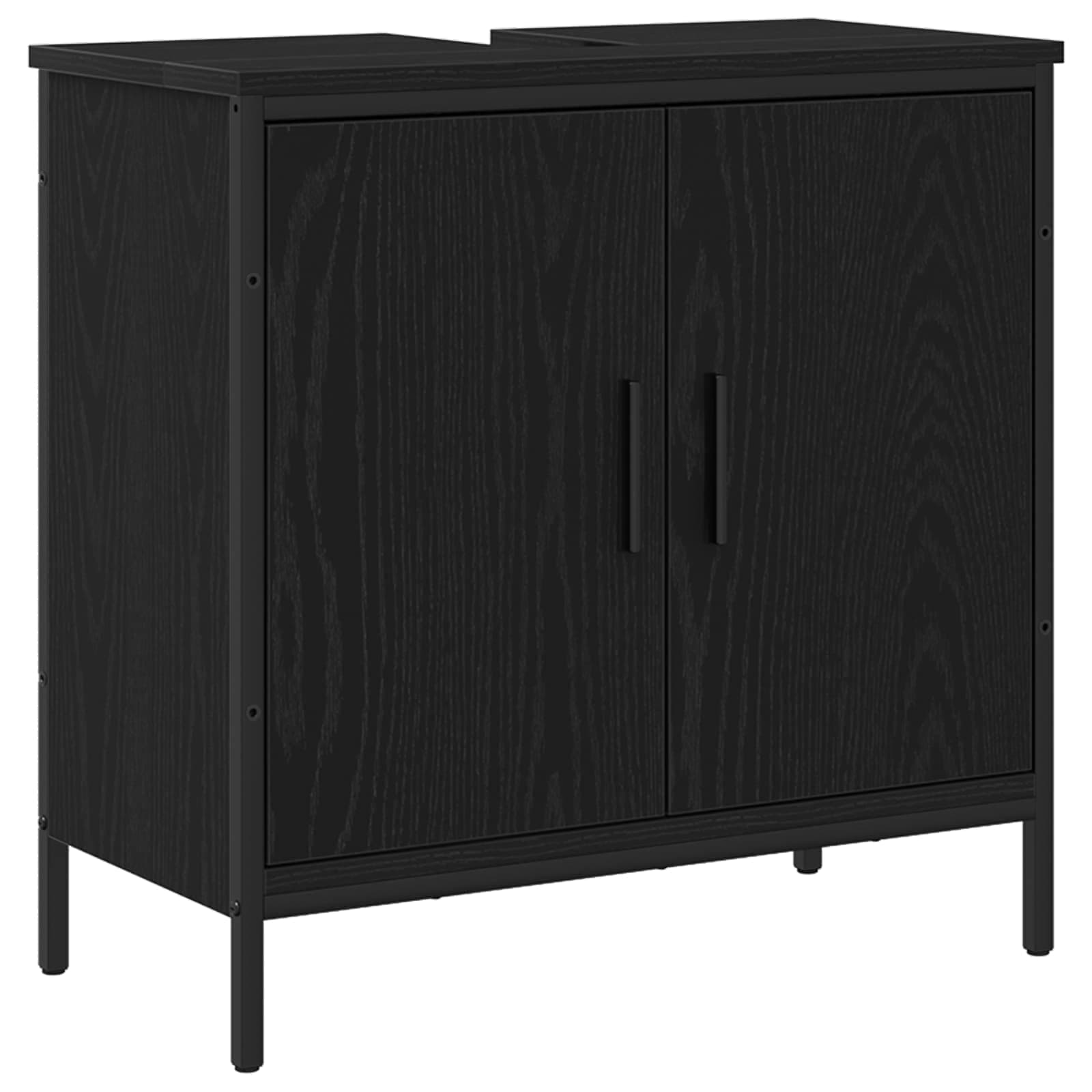 vidaXL Armário para Pia de Banheiro Carvalho Preto 60 x 30 x 60 cm