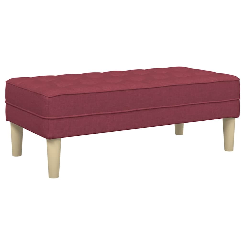 vidaXL banco com almofada Vinho Vermelho 113 x 57 x 39 cm tecido