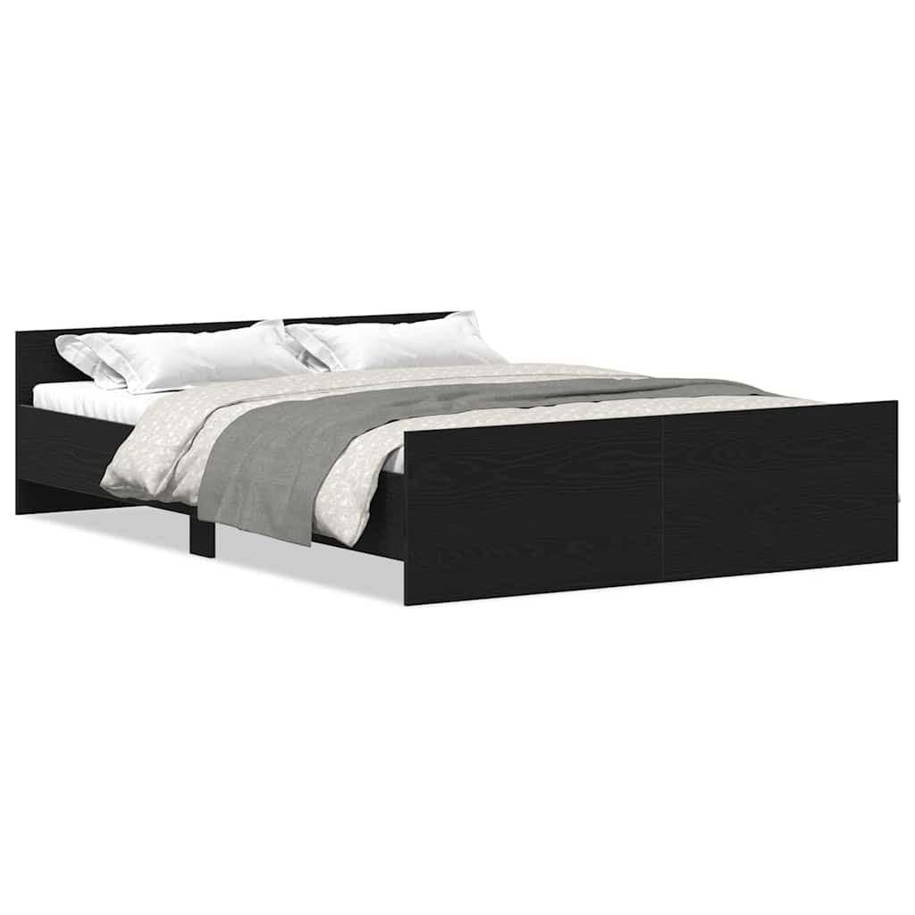 vidaXL Estrutura de cama sem colchão, carvalho preto, 140x190 cm, madeira engenheirada