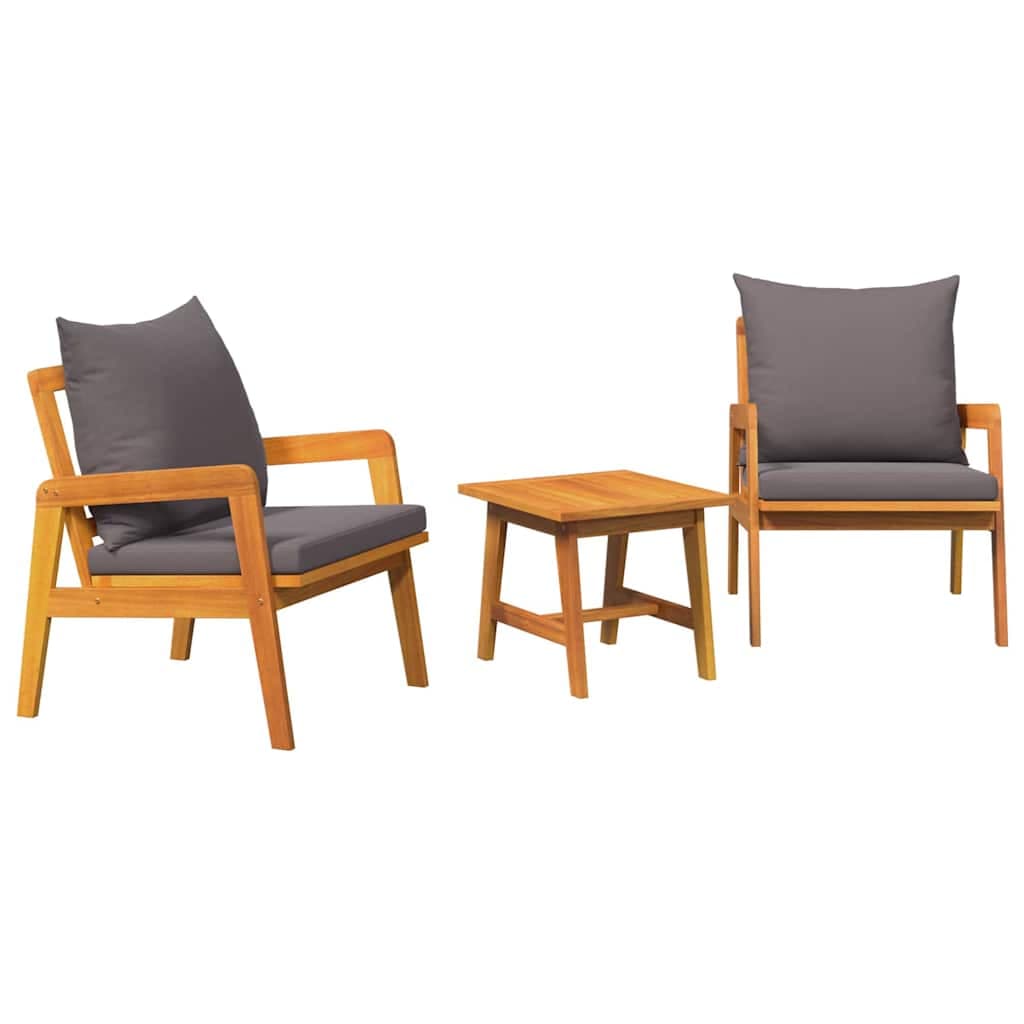 vidaXL Conjunto bistro 3 pcs Castanho Madeira Sólida de Acácia