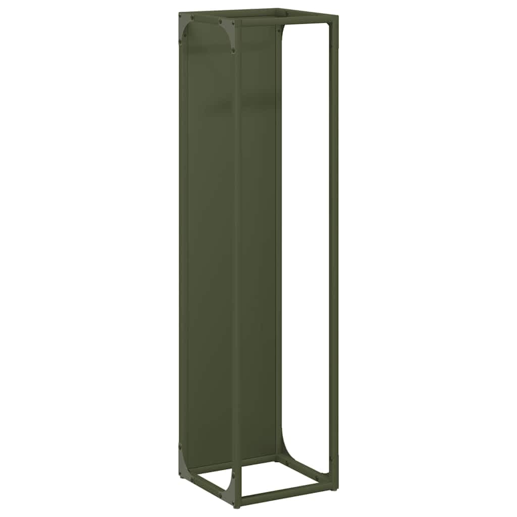 vidaXL Suporte para Lenha Aço Laminado a Frio Verde Azeitona - 4249815673