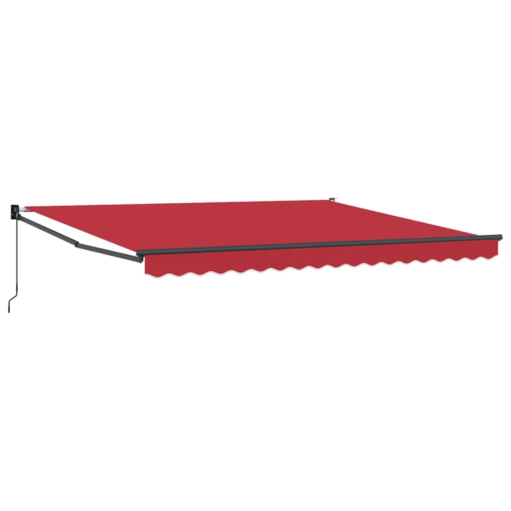 vidaXL Toldo Retrátil Vermelho 400 × 300 cm Poliéster e Alumínio