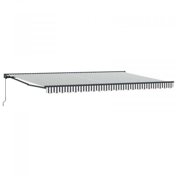 vidaXL Estrutura de Toldo Manual Antracite e Branco 500 × 300 cm - 973133949