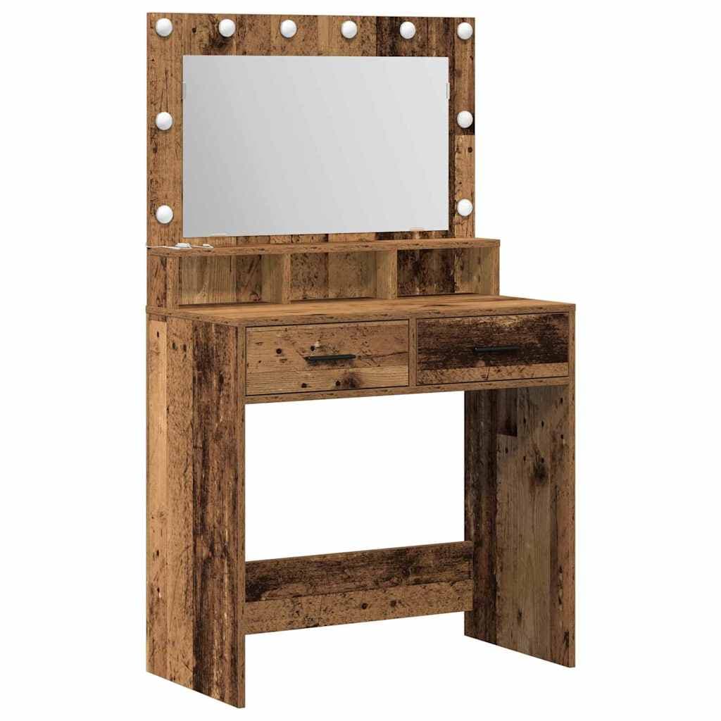 vidaXL Mesa de vestir com gaveta Madeira antiga 79 x 41 x 135 cm