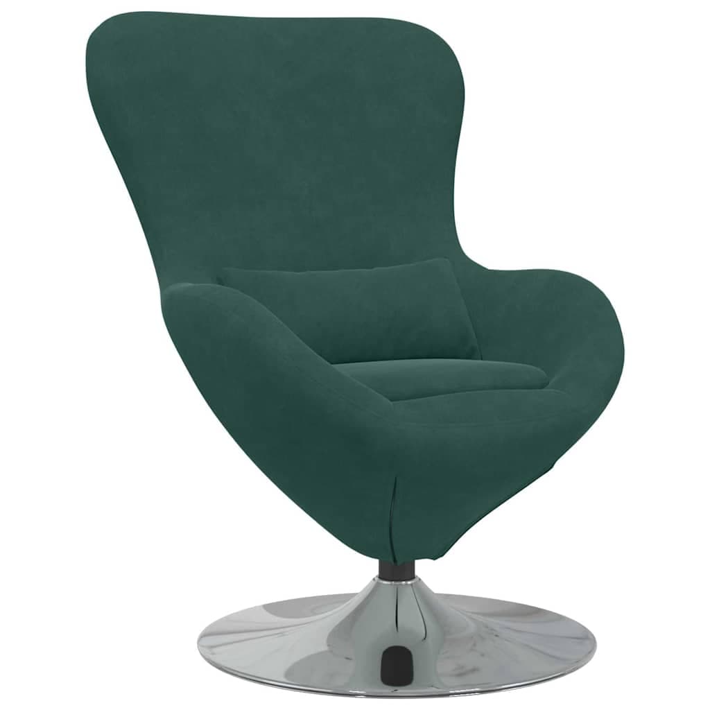 vidaXL Cadeira ovo Verde Escuro Veludo