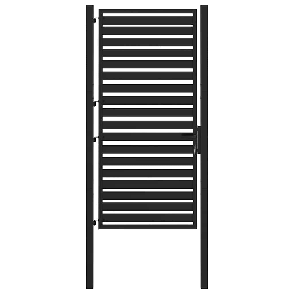 vidaXL Portão de jardim com fechadura Preto 100x180 cm Alumínio