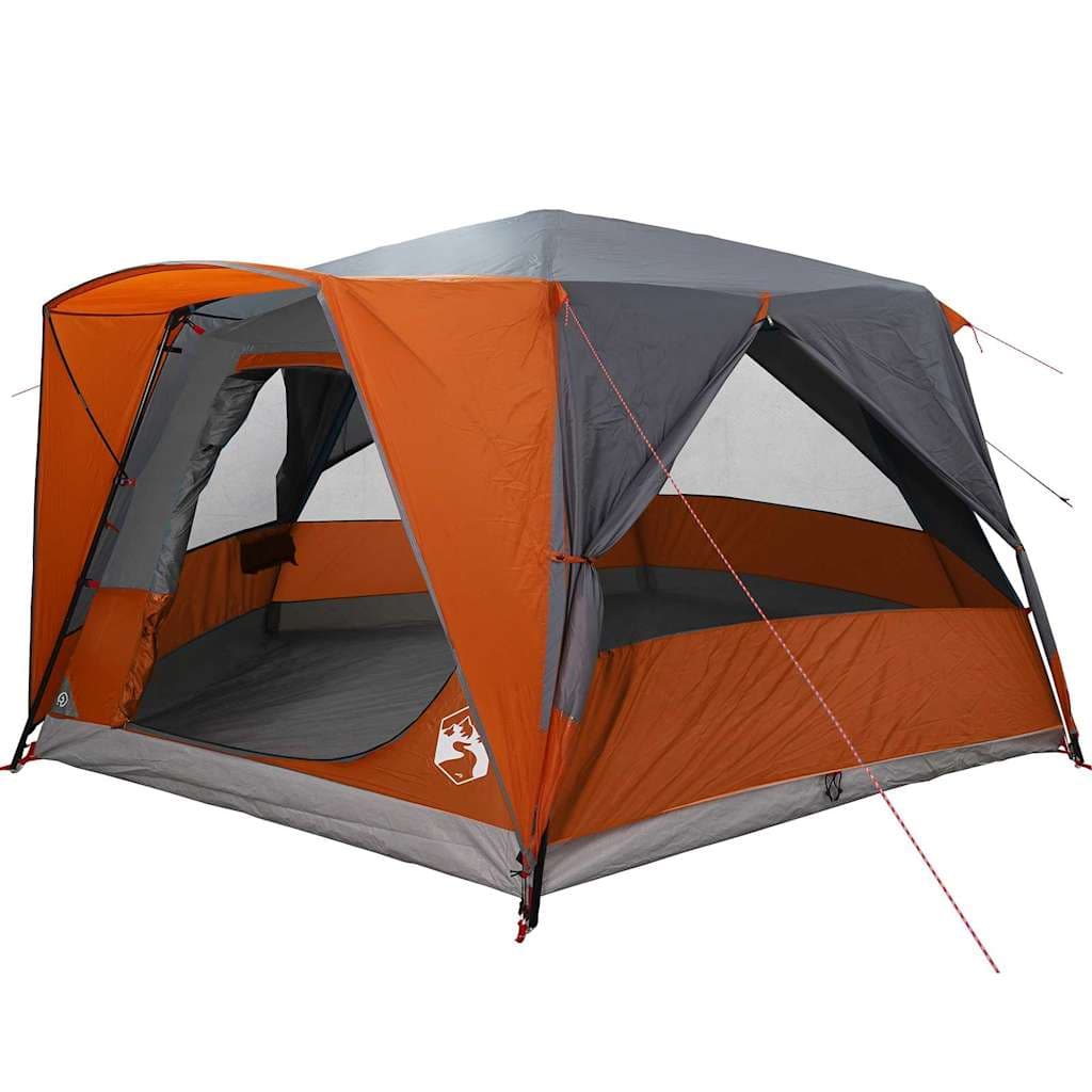 vidaXL Tenda de Cabana para 7 Pessoas com telhado Cinza e Laranja