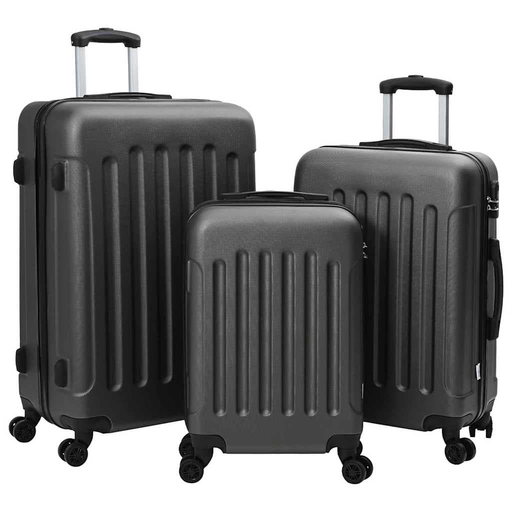 vidaXL Mala 3 pcs Cinza Escuro 50 x 31 x 78 cm Plástico ABS