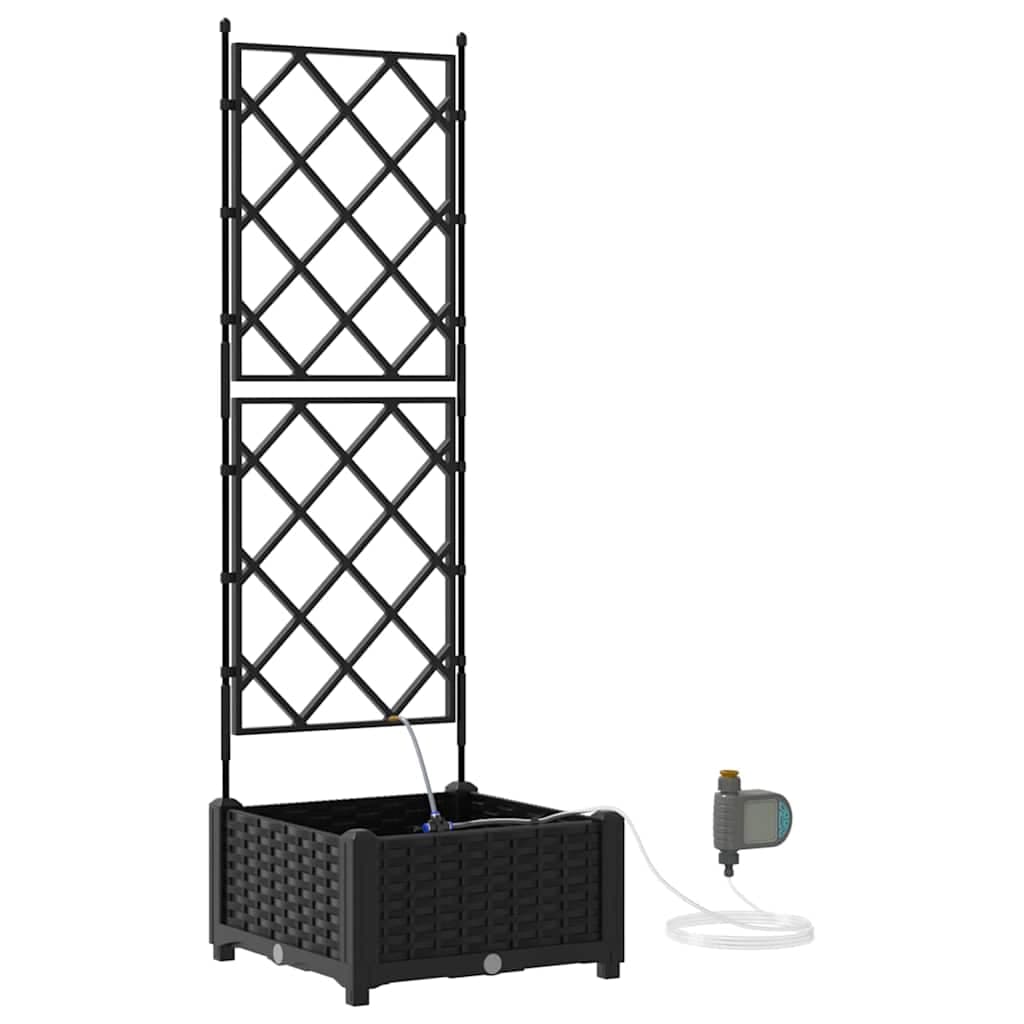 vidaXL Vaso de Jardim Preto 40 x 40 x 126 cm Plástico
