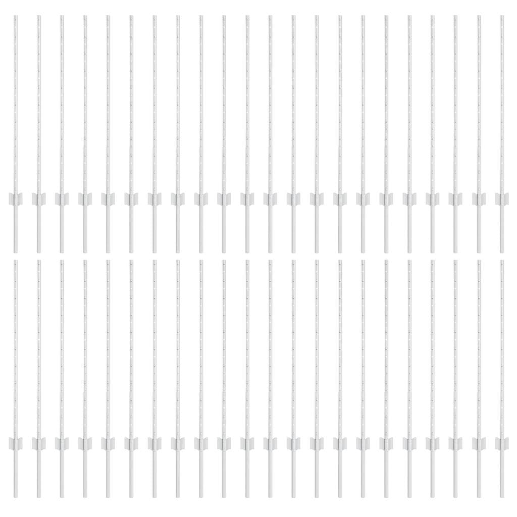 vidaXL Poste de Cerca 44 pcs Prateado 140 cm Aço