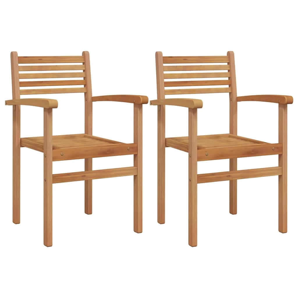 vidaXL Cadeira 2 pcs Castanho 56 x 55 x 90.5 cm Madeira de Teca Sólida