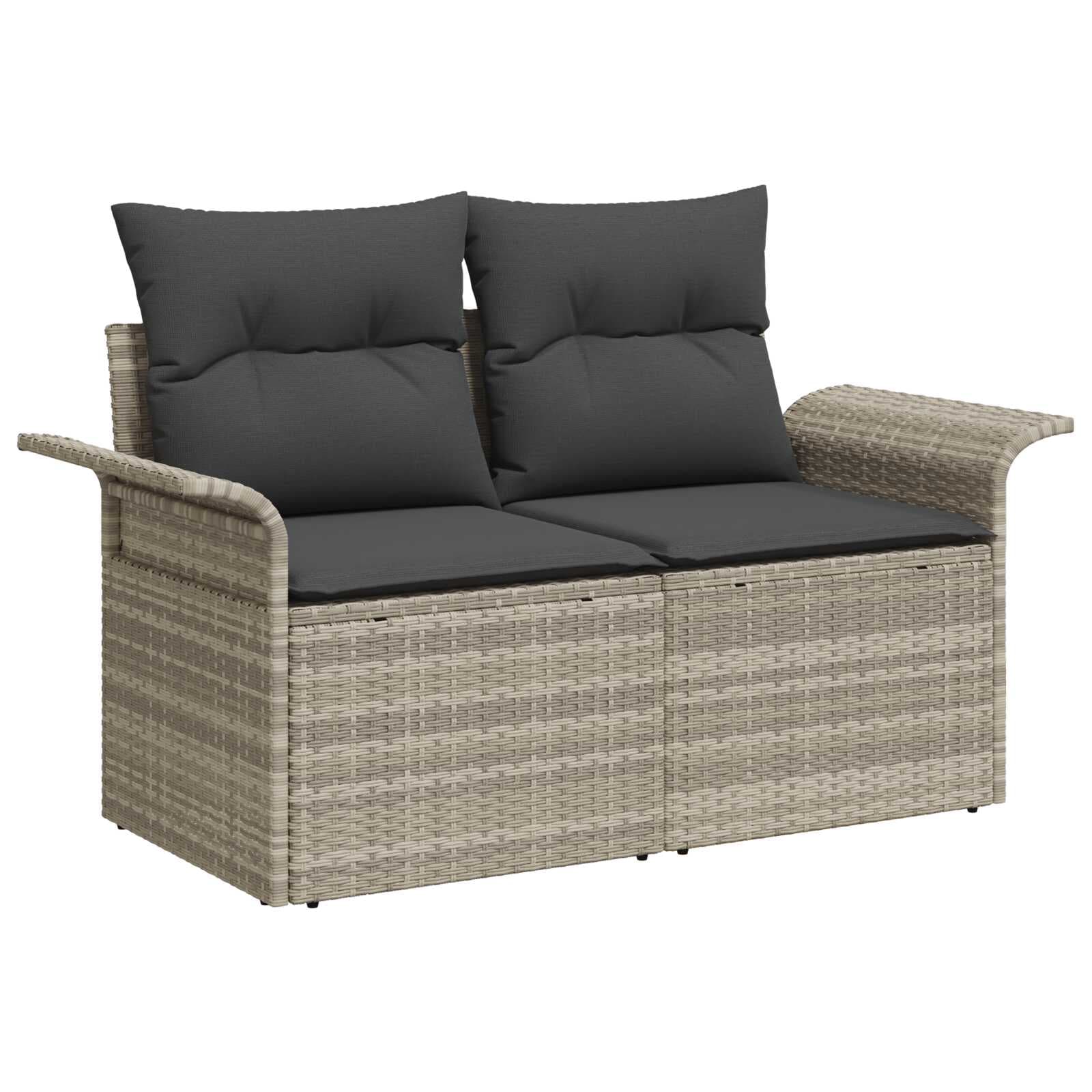 vidaXL Sofá de jardim Cinzento-claro 141 x 62 x 69cm vime PE