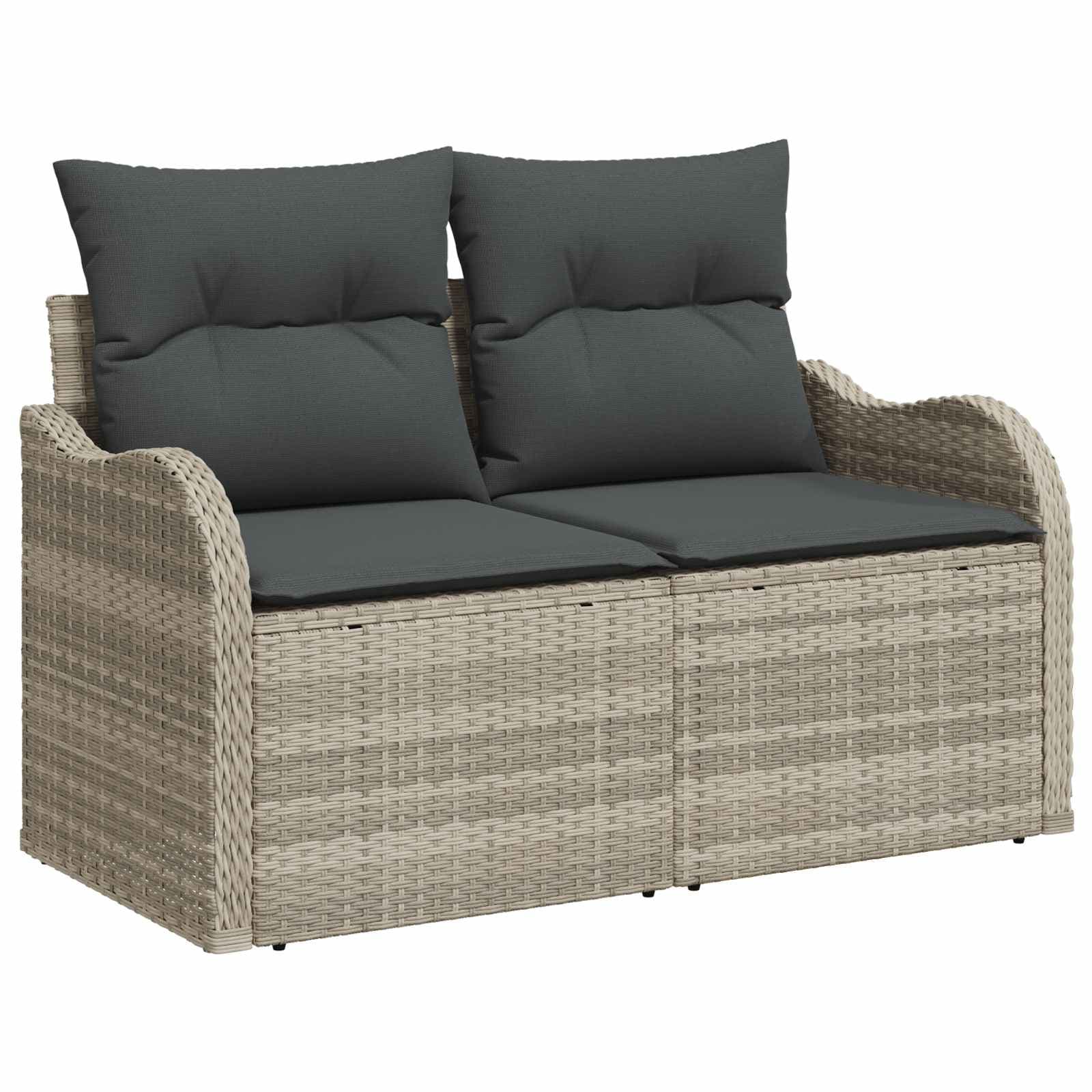 vidaXL Sofá de jardim Cinzento-claro 121 x 62 x 69cm vime PE