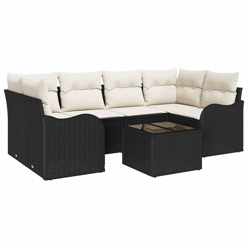 vidaXL Conjunto de Sofá de Jardim Preto 55 x 55 x 37 cm vime PE