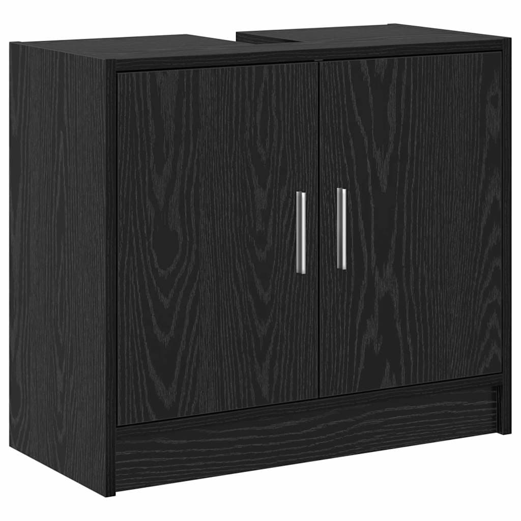 vidaXL Armário de Banheiro com porta Carvalho Preto 63 x 29 x 55 cm
