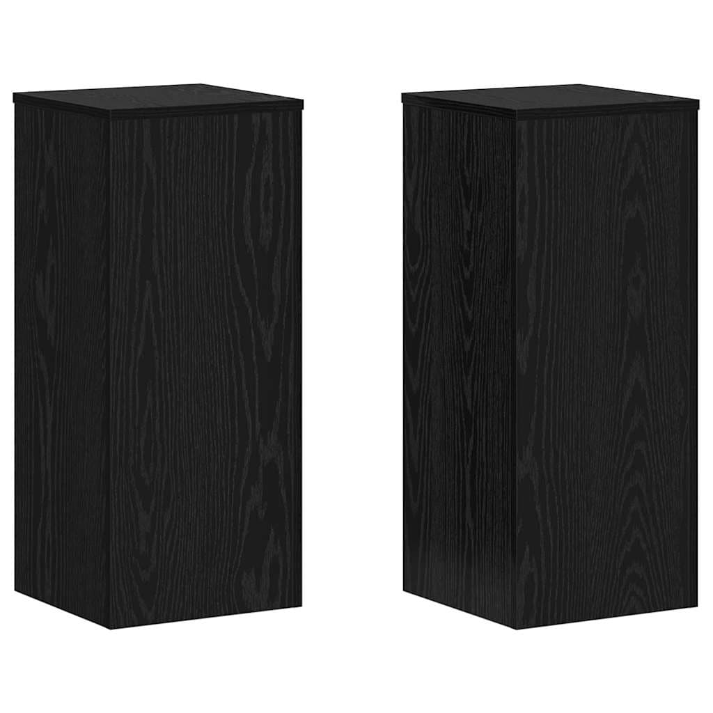 vidaXL Suporte para Plantas 2 pcs Carvalho Preto 30 x 30 x 70 cm