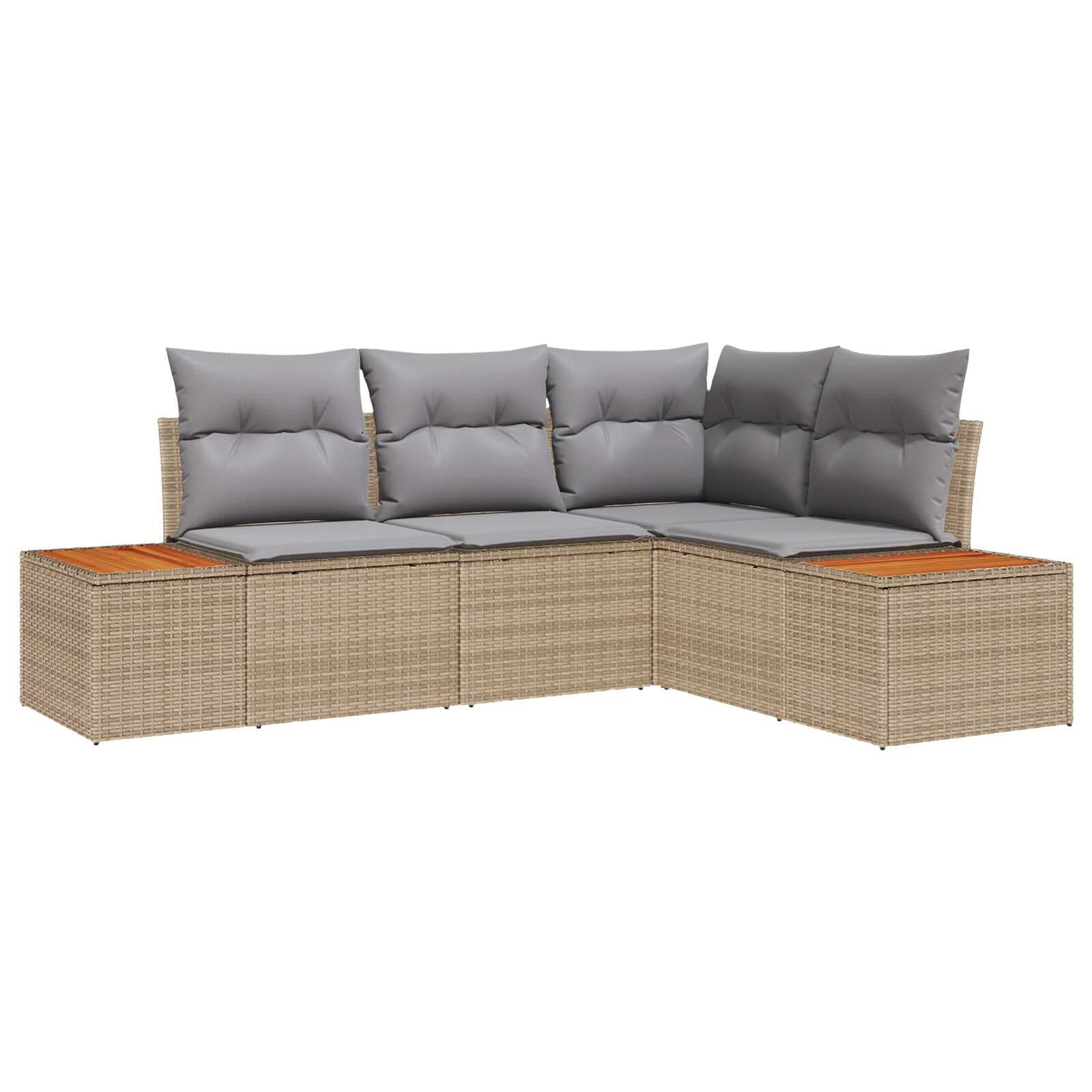 vidaXL Conjunto de Sofá de Jardim com almofada 5 pcs Cinzento-claro