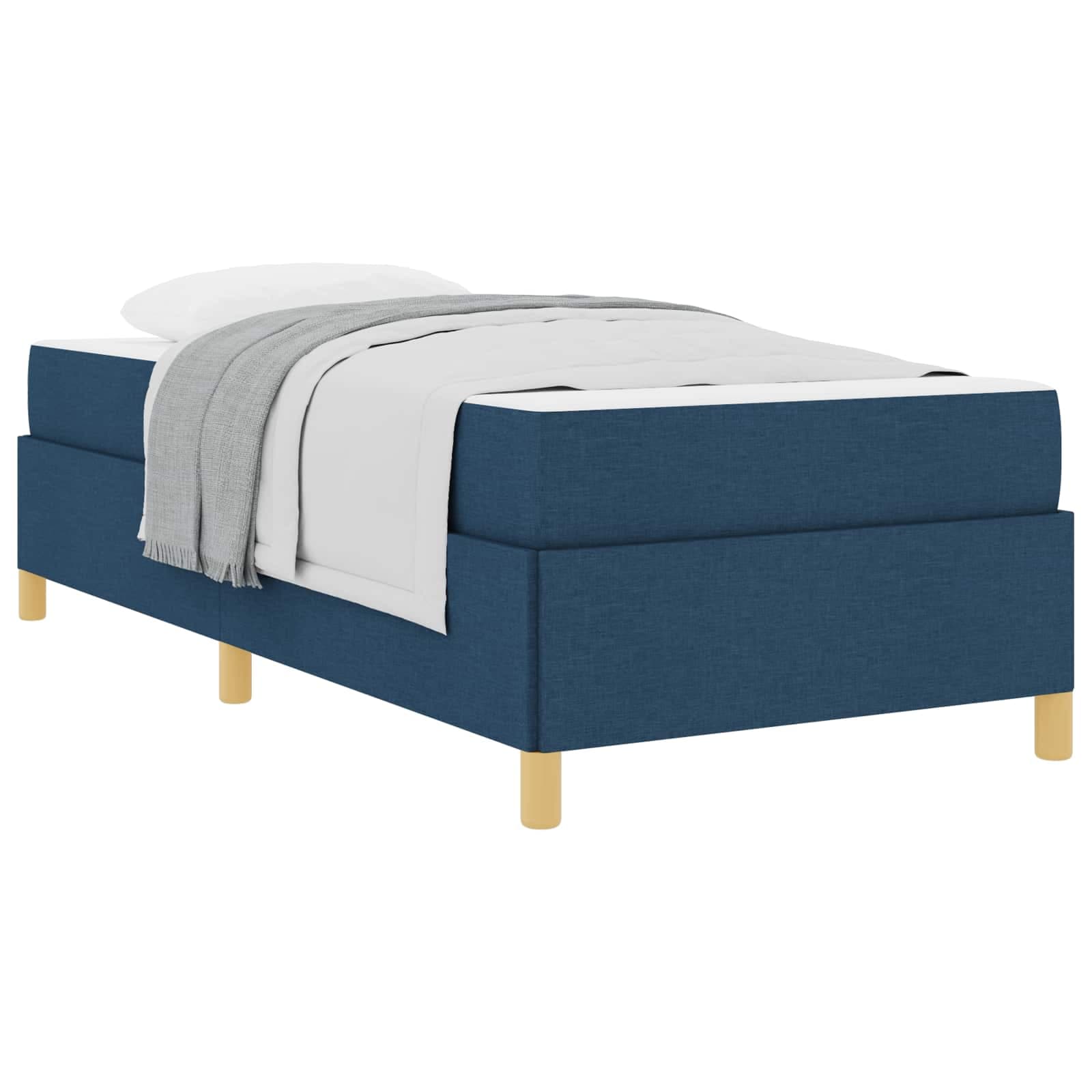 vidaXL Estrutura da Cama com colchão Azul 90 x 190 cm tecido