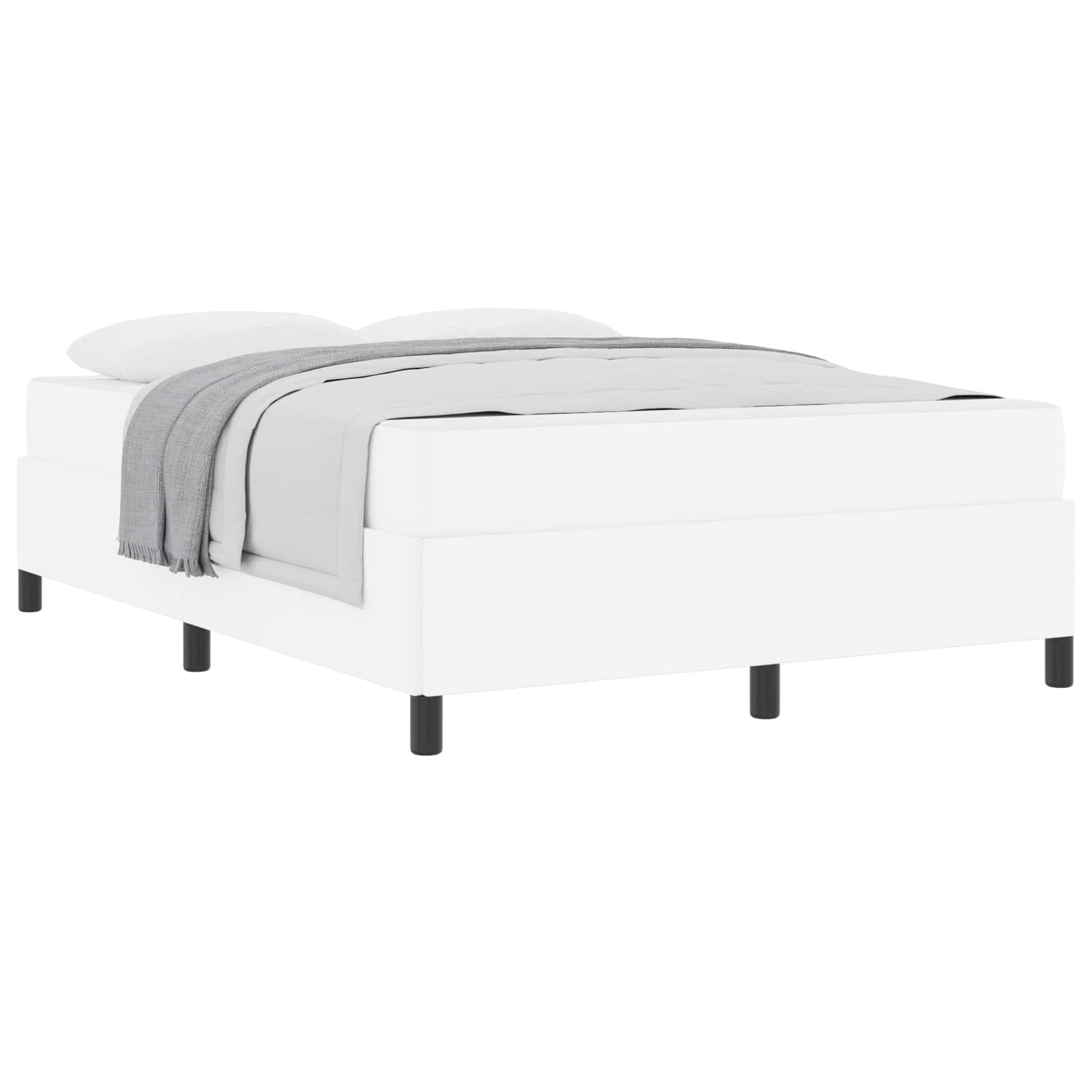 vidaXL Estrutura da Cama com colchão Branco 160 x 200 cm tecido