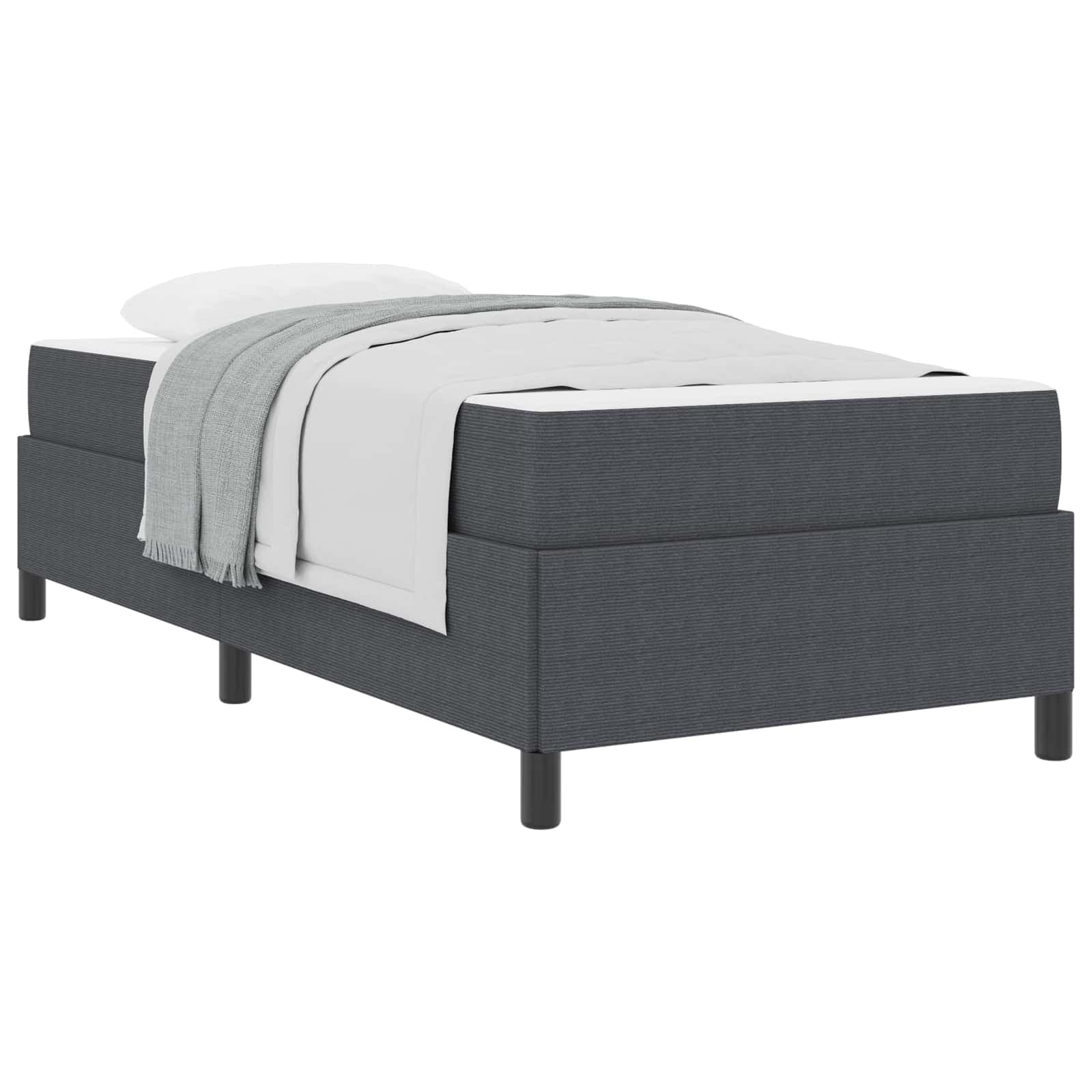 vidaXL Estrutura da Cama com colchão Cinza Escuro 80 x 200 cm tecido