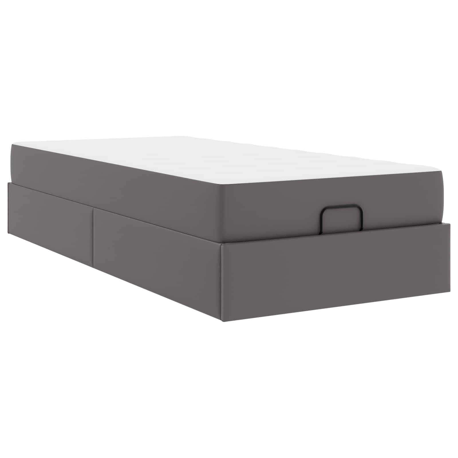 vidaXL Estrutura de cama com colchão Outros 2 pcs Cinzeto PVC