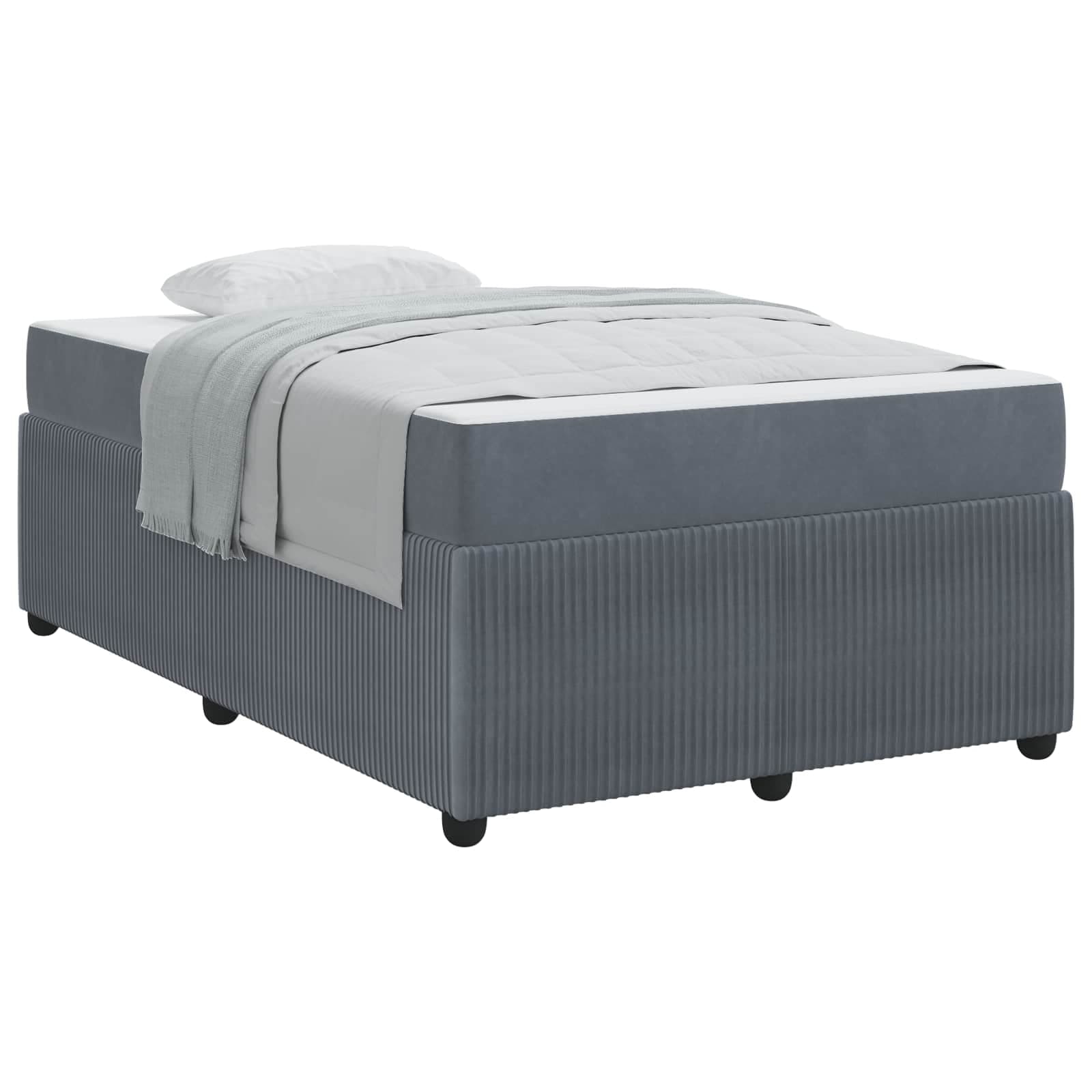 vidaXL Estrutura da Cama com colchão Cinza Escuro 120 x 200 cm tecido