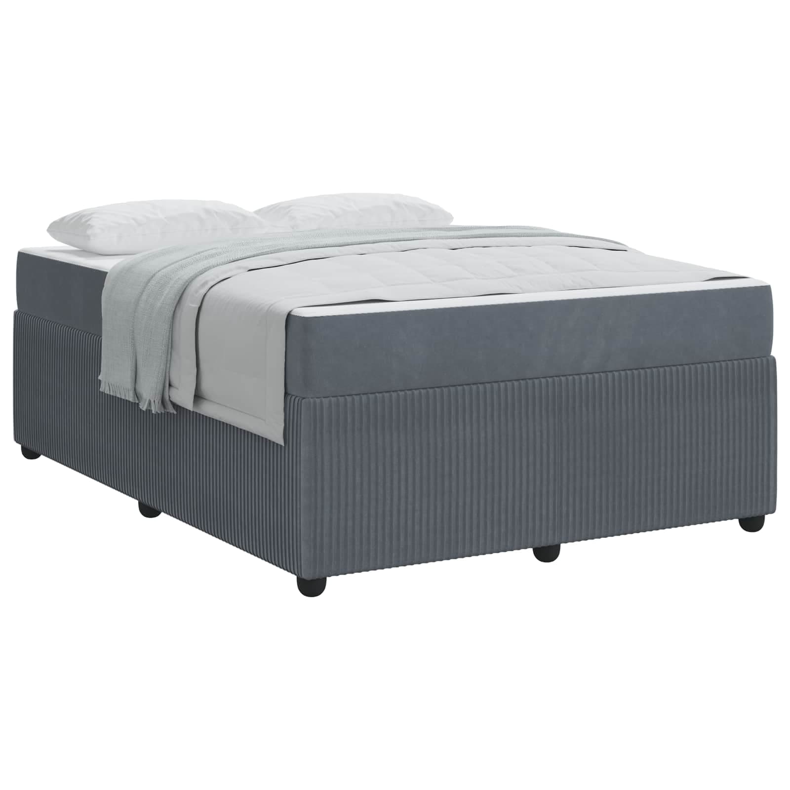 vidaXL Estrutura da Cama com colchão Cinza Escuro 140 x 200 cm tecido