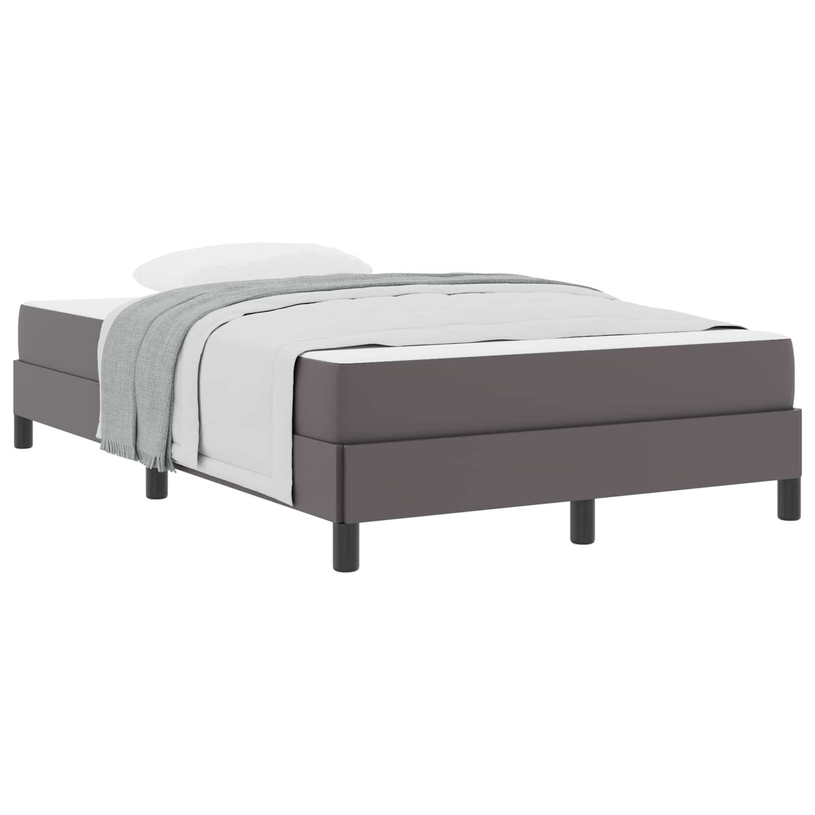 vidaXL Estrutura da Cama com colchão Cinzeto 120 x 190 cm tecido