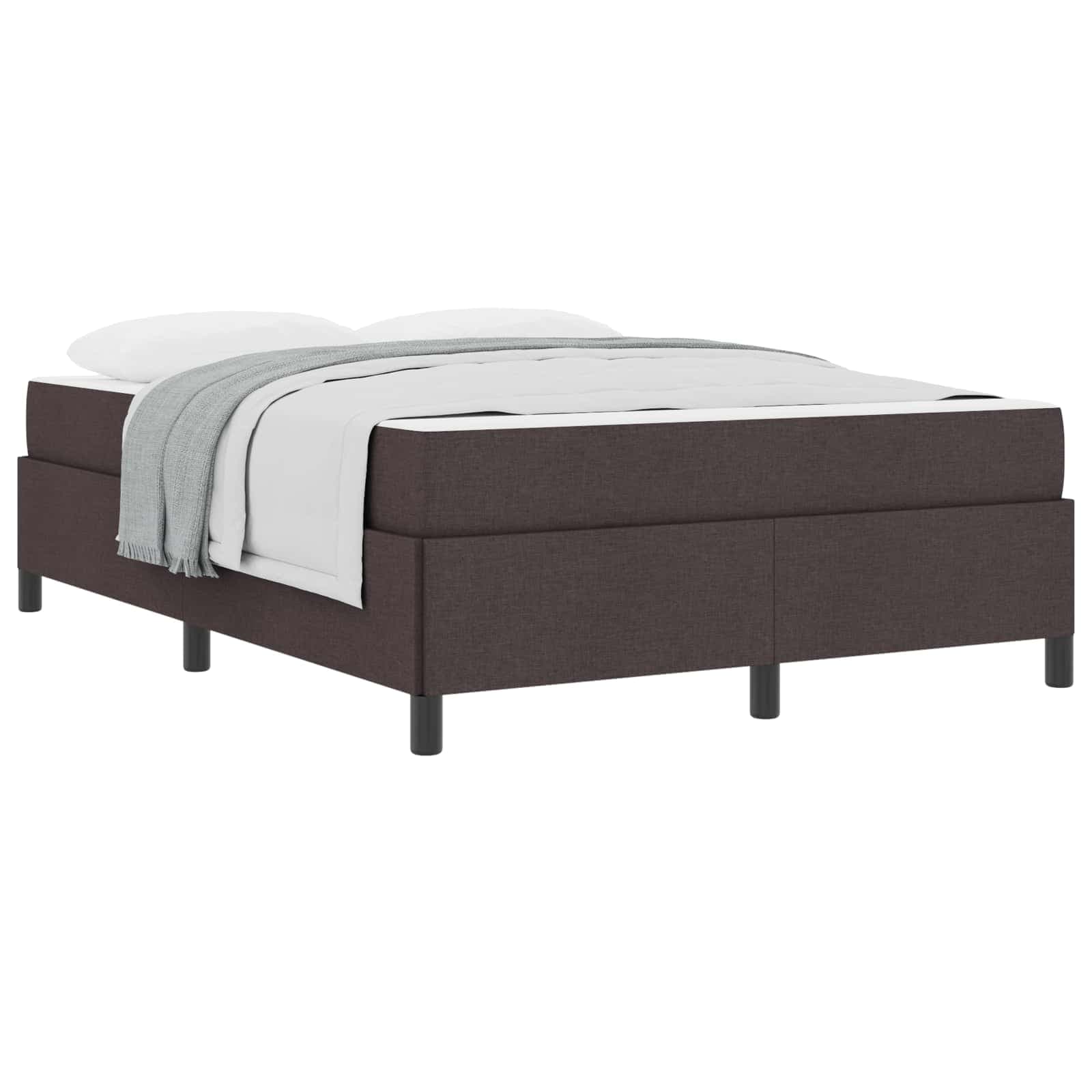 vidaXL Cama Box Marrom Escuro 160 x 200 cm tecido