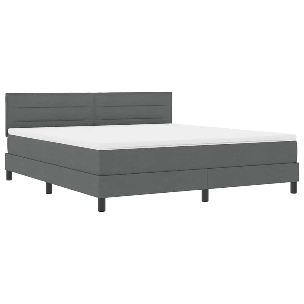 vidaXL Cama Box com colchão Cinzento escuro 180 x 200 cm tecido